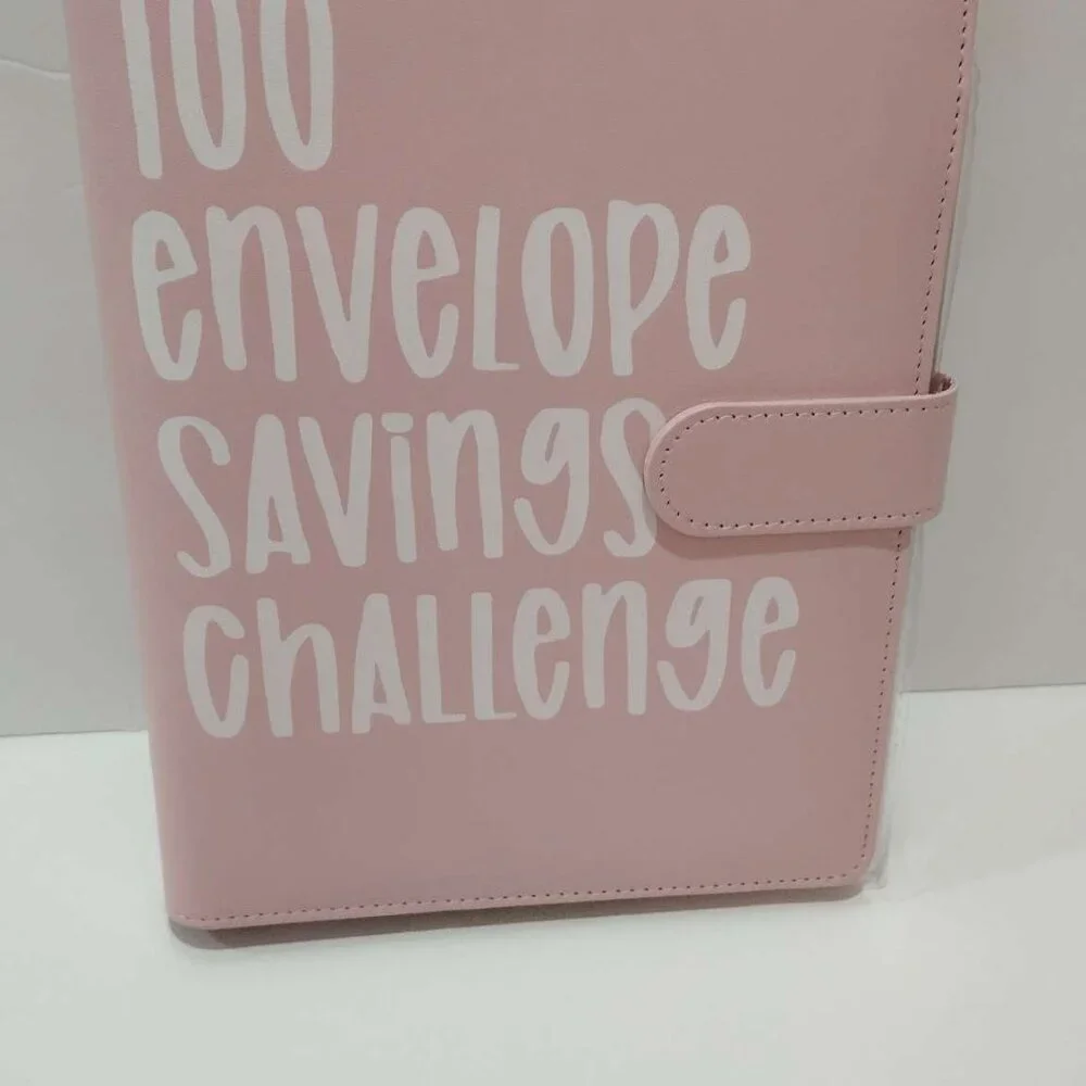 2 pack 100 Envelope Challenge Binder Save $5050 Goals 100 Day Savings Pink